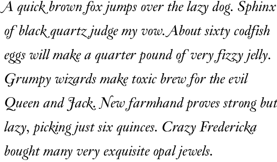 Aquamarine Titling Italic OT