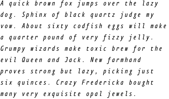FF Eureka Mono OT Condensed Regular Italic