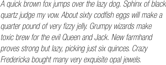 Neue Helvetica Std 37 Condensed Thin Oblique