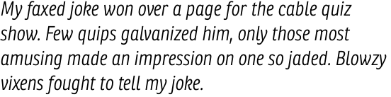 Ronnia Condensed Light Italic OT