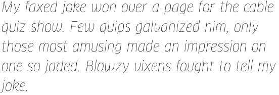 FF Clan Pro Narrow Thin Italic