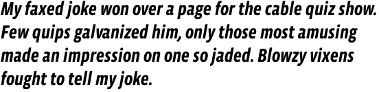 Vista Sans Narrow Bold Italic OT