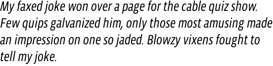 Vista Sans Narrow Book Italic OT