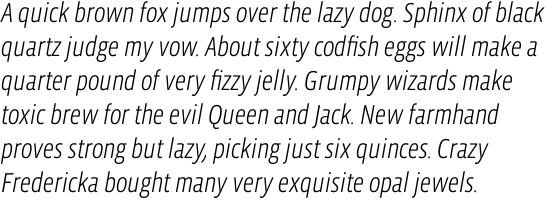 Vista Sans Narrow Light Italic OT
