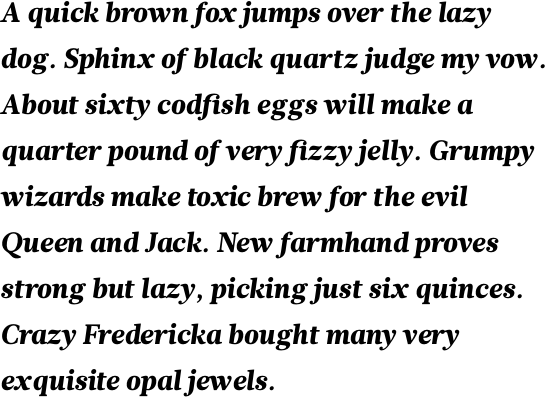 Glosa Text Black Italic