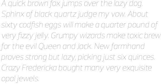 Prelo Hairline Italic