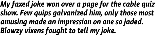 Comenia Sans Condensed Bold Italic OT