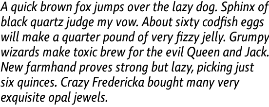 Comenia Sans Condensed Italic OT