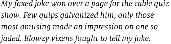 FF Milo Serif OT Regular Italic