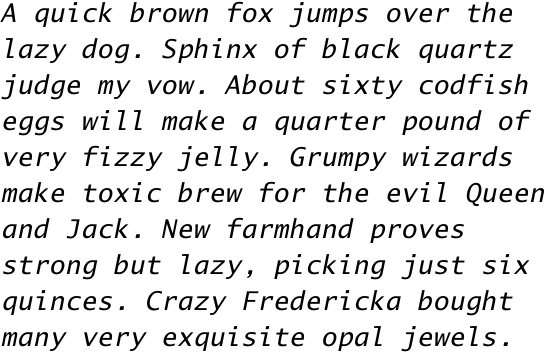 Lucida Mono Roman Italic OT