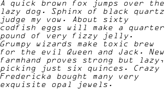 OCR-A Text Regular Oblique OT
