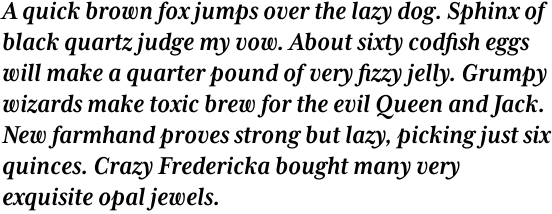 Mrs Eaves XL Serif Narrow Bold Italic OT
