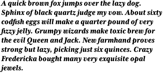Mrs Eaves XL Serif Narrow Heavy Italic OT