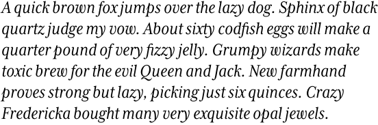 Mrs Eaves XL Serif Narrow Regular Italic OT