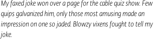 Typonine Sans Condensed Light Italic Pro OT