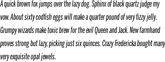 Benton Sans Extra Compressed Italic OT