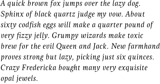 Zingha Regular Italic OT