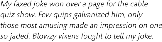 Palatino Sans Pro Light Italic