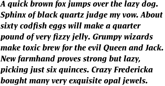 Satero Serif Pro Bold Italic