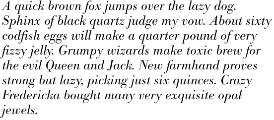 Bodoni No. 1 SB Light Italic OT