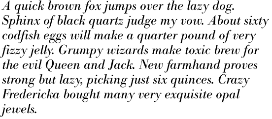 Bodoni No. 1 SB Italic OT