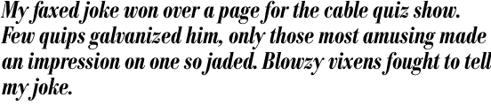 Bodoni No. 1 SB Medium Condensed Italic OT