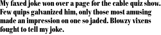 Bodoni No. 1 SB Bold Condensed OT