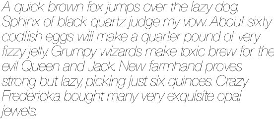 Europa Grotesque No. 2 SH Ultra Light Italic OT