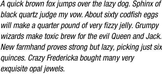 Neue Helvetica Pro 57 Condensed Oblique