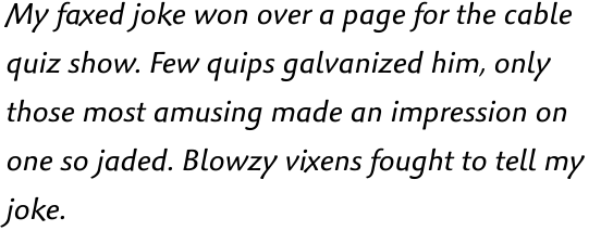Palatino Sans Informal Com Italic