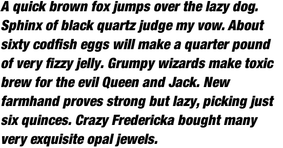 Neue Helvetica Pro 97 Condensed Black Oblique