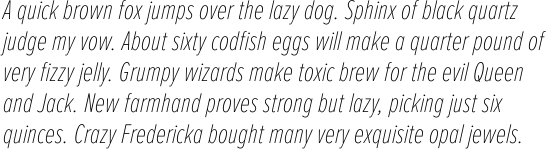 Proxima Nova Extra Condensed Thin Italic