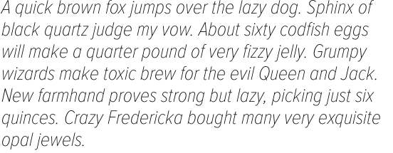 Proxima Nova Condensed Thin Italic