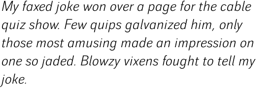 Walbaum Grotesk Pro Book Italic
