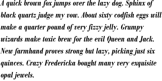 Bodoni Antiqua Condensed Demi Bold Italic