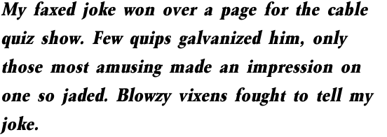 URW Garamond Extra Narrow Extra Bold Oblique