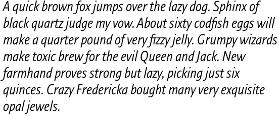 Fresco Sans Condensed Normal Italic OT